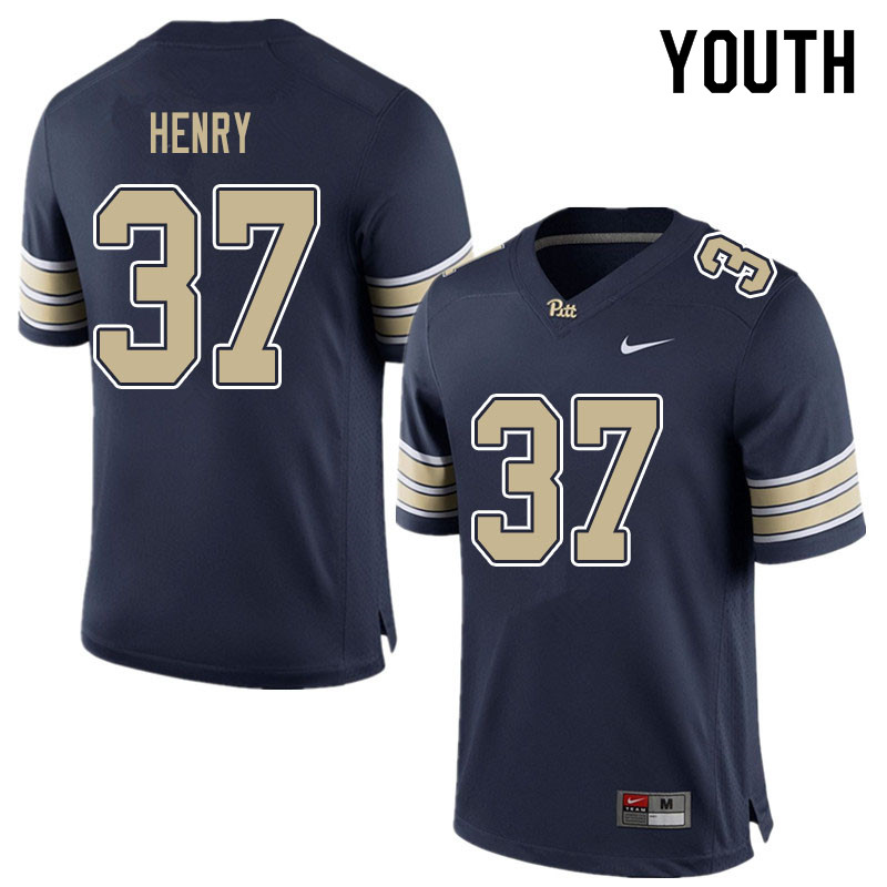 Youth #37 Jackson Henry Pitt Panthers College Football Jerseys Sale-Blue